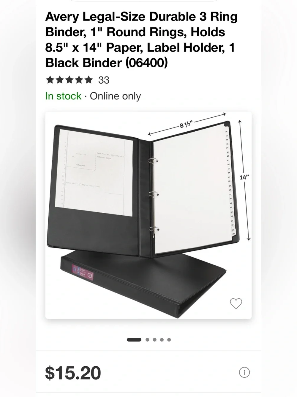 Avery 4 Legal Binders, 1